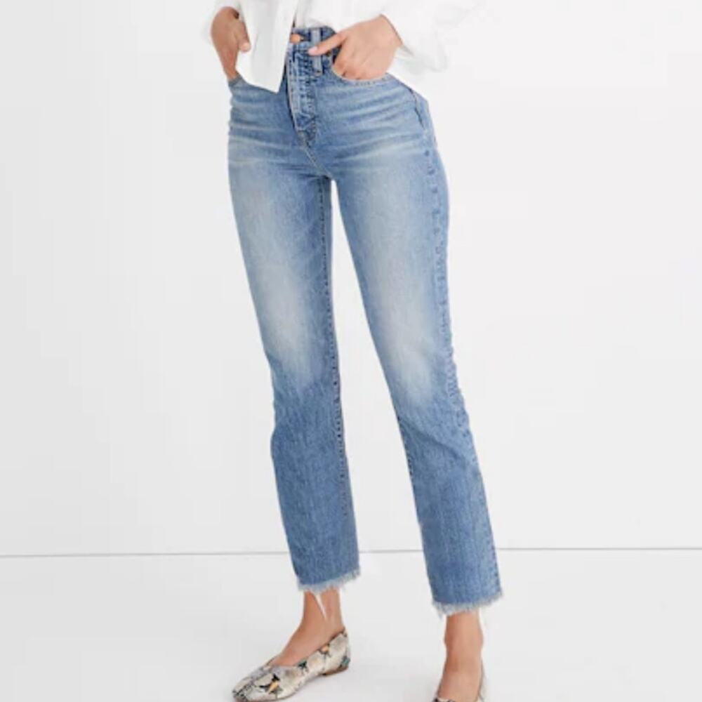 Madewell The Petite Perfect Vintage Jean In Ainsworth Wash Women’s Raw Hem Denim